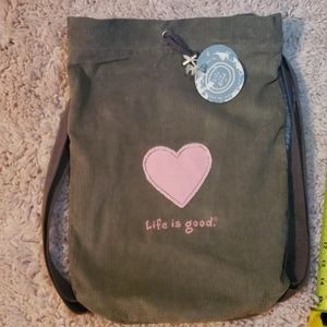 Life is Good corduroy cinch sak